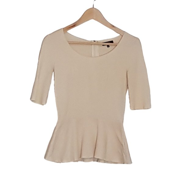 Aritzia Tops - Cream Babaton Peplum Top - Size 0